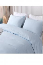 Makiteks 100 Pamuklu Açık Mavi 240x220 cm Battal Boy Nevresim ve 2 Yastık Kılıfı Seti - 2