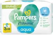 Prima Pampers Harmonie Islak Havlu Mendil Aqua Pure 48 Yaprak 3 Lü Set (144 Yaprak) Organik Pamuk - 1