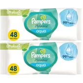 Prima Pampers Harmonie Islak Havlu Mendil Aqua Pure 48 Yaprak 2 Li Set (96 Yaprak) Organik Pamuk - 1