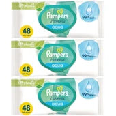 Prima Pampers Harmonie Islak Havlu Mendil Aqua Pure 48 Yaprak 3 Lü Set (144 Yaprak) Organik Pamuk - 1