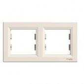 Schneider EPH5800223 Asfora Krem İkili Yatay Çerçeve - 1