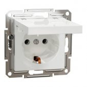 Schneider EPH3170121 Asfora Beyaz Kapaklı Topraklı Priz - 1