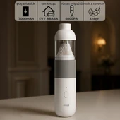 Mioji Mio 3 3000mAh Vacuum Cleaner 6000Pa Taşınabilir Araç ve Ev Mini Şarjlı Süpürge - Beyaz - 1