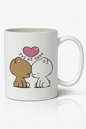 İyi ki Sen Yazılı Sevimli Ayıcıklar Basklı Kupa Bardak Baskılı Kahve Kupa Bardak - 1