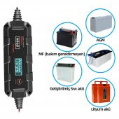 Mioji Mio 6000 6A 6V ve 12V Araba Şarj, Akü Bakım, Damlama Şarj Cihazı ve Motosiklet, ATV, Lityum ve Derin Döngülü Aküler için Kükürt Giderici Akıllı  Akü Şarj Cihazı - 6