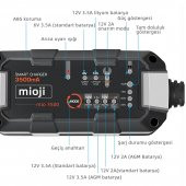 Mioji Mio 3500 3.5A 6V ve 12V Araba Şarj, Akü Bakım, Damlama Şarj Cihazı ve Motosiklet, ATV, Lityum ve Derin Döngülü Aküler için Kükürt Giderici Akıllı Akü Şarj Cihazı - 5