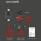 Mioji Mio 3500 3.5A 6V ve 12V Araba Şarj, Akü Bakım, Damlama Şarj Cihazı ve Motosiklet, ATV, Lityum ve Derin Döngülü Aküler için Kükürt Giderici Akıllı Akü Şarj Cihazı - 6