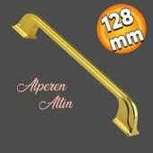 Alperen Düz Mobilya Mutfak Dolabı Çekmece Dolap Kulpu Metal Kulpları Kulbu (128 MM-12.8 CM) Altın thumbnail 1