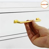 Alperen Düz Mobilya Mutfak Dolabı Çekmece Dolap Kulpu Metal Kulpları Kulbu (128 MM-12.8 CM) Altın thumbnail 5