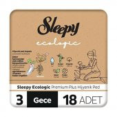 Sleepy Ecologic Premium Plus Hijyenik Gece Ped 18 Adet - 1
