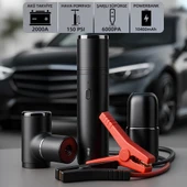 Mioji Mio 2 4in1 Akü Takviye Jump Starter Mini Şarjlı Süpürge Hava Pompası ve Led Fener 10400mAh Araba Kombo Kit - 1