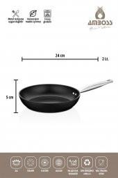 Amboss Dark 6 Parça 28 cm Wok Tavalı, Tencere Seti - Cam Kapaklı - 4