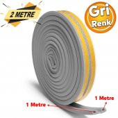 Kapı Pencere Bandı Fitili Yapışkanlı Beyaz Soğuk Izolasyon Bant 1X2=2 Metre Gri Renk - 1