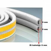 Kapı Pencere Bandı Fitili Yapışkanlı Beyaz Soğuk Izolasyon Bant 1X2=2 Metre Gri Renk - 3