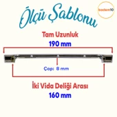 Alperen Düz Mobilya Mutfak Dolabı Çekmece Dolap Kulpu Kulbu Metal Kulpları Krom (160 MM-16.0 CM) - 2