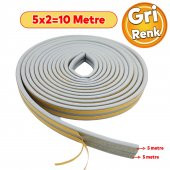 Kapı Pencere Bandı Fitili Yapışkanlı Beyaz Soğuk Izolasyon Bant 5X2=10 Metre Gri Renk - 1