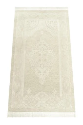 Özel Kutulu Gelin Bohçasına Uygun Hediyelik Çeyizlik Seccade Seti Beyaz thumbnail 6