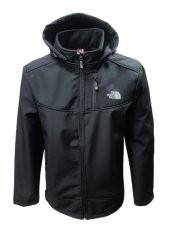 The North Face T01463 Erkek Büyük Beden Softshell Kapüşonlu Mont  - T01463 - Siyah - 1