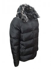 Zagmen Z01325 Erkek Kapüşonu Kürklü İçi Peluşlu Şişme Mont - Z01325 - Siyah - ST01325-Siyah-S - 2