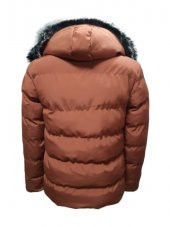 Zagmen Z01325 Erkek Kapüşonu Kürklü İçi Peluşlu Şişme Mont - Z01325 - Kiremit - ST01325-Kiremit-XXL - 3