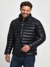 Zagmen Z01230 Erkek Slim Fit Şişme Deri Mont - Z01230 - Siyah - ST01230-Siyah-M - 1