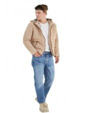 Delpino D0306 Erkek Süet Slim Kesim Kapüşonlu Mont - D0306 - Vizon - ST01240-Vizon-XXL - 1