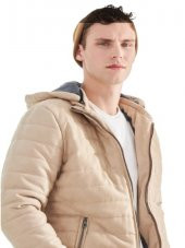 Delpino D0306 Erkek Süet Slim Kesim Kapüşonlu Mont - D0306 - Vizon - ST01240-Vizon-XXL - 4