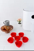 Onikiden Airfryer Silikon Kalp Muffin Kek Kalıbı 6lı- Tüm Hava Fritözleriyle Uyumlu Sl11 - 1