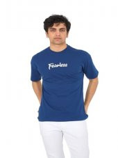 High West Erkek Oversize Sıfır Yaka Kısa Kol T-shirt H00019 - Mavi - 1