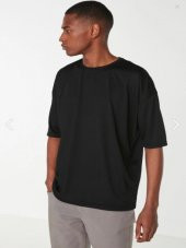 Hacker Erkek Owersize Sıfır Yaka Kısa Kol T-shirt Alc33 - Siyah - 2
