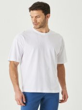 Hacker Erkek Owersize Sıfır Yaka Kısa Kol T-shirt Alc33 - Beyaz - 1