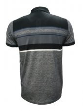 Rey Polo Basic Çizgili Polo Yaka Kısa Kol T-shirt 129 - Siyah - XXL - 2