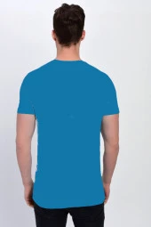 Dynamo Erkek Basic Likralı T-shirt - T338 - - T-338 - Safir Mavi - XL - 2