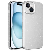 iPhone 15 Kılıf Kamera Korumalı Simli Lüks Koton Kılıf - 8