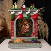 Noel  Baba ve Sevimli Çocuklar Yılbaşı Christmas Şömine Işıklı Müzikli - 1