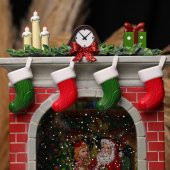 Noel  Baba ve Sevimli Çocuklar Yılbaşı Christmas Şömine Işıklı Müzikli - 2