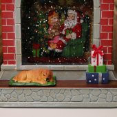Noel  Baba ve Sevimli Çocuklar Yılbaşı Christmas Şömine Işıklı Müzikli - 4