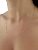 14 Ayar Altın İnce Forse Zincir Kolye thumbnail 3