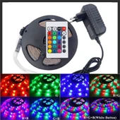 Rgb Şerit 5 Metre 16 Renkli Kumandalı Adaptörlü Çift Taraflı Bant - 2