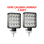 Off Road Sis Farı - Lambası 16 Led Kare Çalışma Lambası (2 Adet) - 1