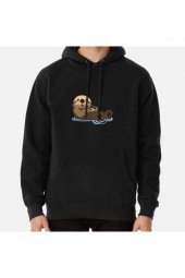 Otter emoji Baskılı Sweatshirt Hoodie - 1