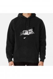 Anime girl stuck in the wall Baskılı Kapşonlu Sweatshirt Hoodie thumbnail 1