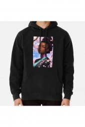 Cherry Blossom Gworl 2,Black Anime Girl Baskılı Kapşonlu Sweatshirt Hoodie - 1