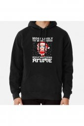 Funny Anime Girl Gifts,Lovers For Girl,Anime Christmas 2021 Baskılı Kapşonlu Hoodie - 1
