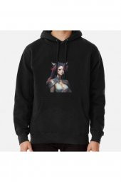 Vampire Anime Girl Baskılı Kapşonlu Sweatshirt Hoodie - 1