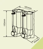 Xinda ZYQ138SB Sıvı Sabun ve Şampuan Dispenseri 2'li Beyaz 380 ml - 2