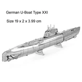 DIY 3D Metal Puzzle Bulmaca Alman Denizaltı U-Boat Type XXI Hediyelik Maket - 1