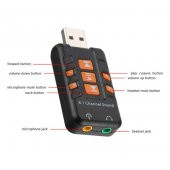 8.1 USB Ses Kartı Virtual Sound 3D - Usb Harici Ses Kartı Chipli Versiyon - 3