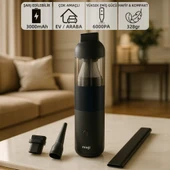 Mioji Mio 3 3000mAh Vacuum Cleaner 6000Pa Taşınabilir Araç ve Ev Mini Şarjlı Süpürge - Siyah - 1