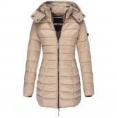 Kadınlar İçin Kapşonlu Midi Boy Mont - 5